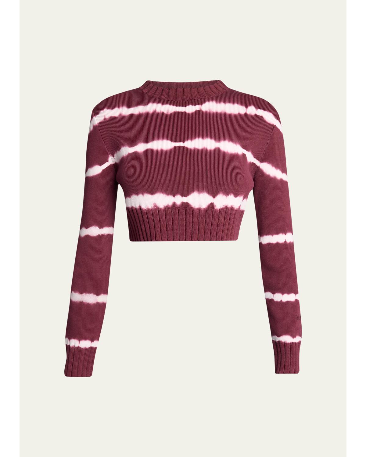 Bleach Striped Crop Crewneck Sweater