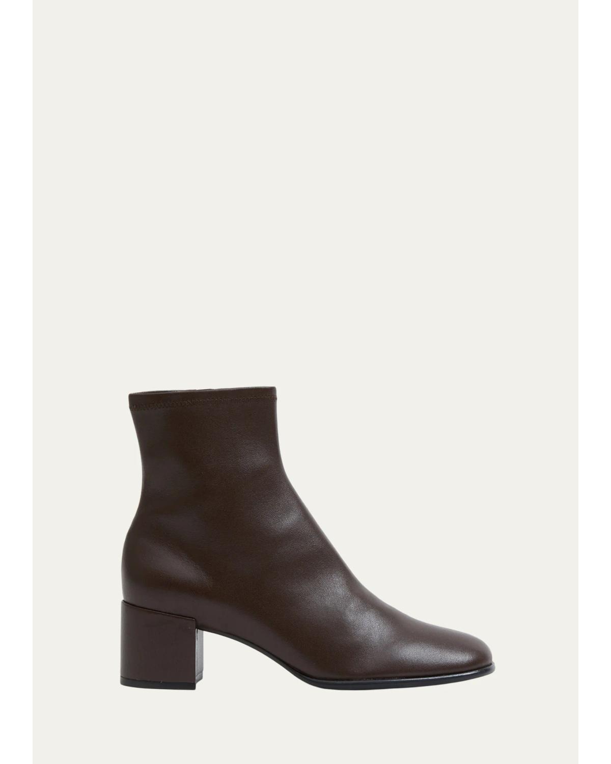 Bianca Stretch Leather Ankle Boots