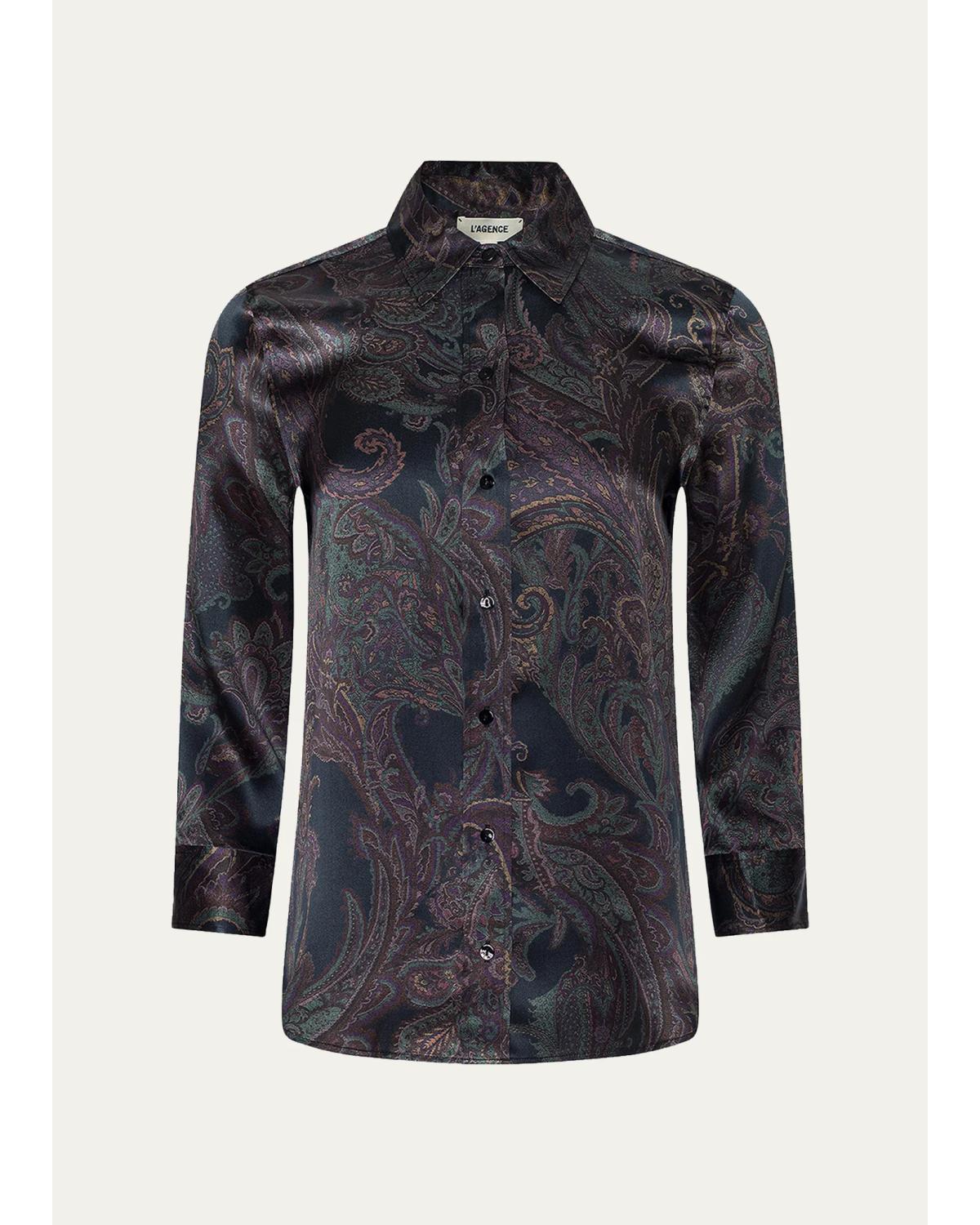 Dani Paisley Silk 3/4 Sleeve Blouse