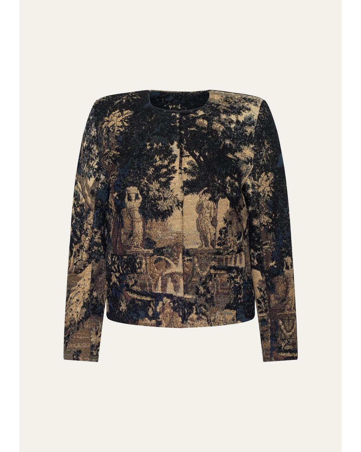 Lian Tapestry Collarless Jacket