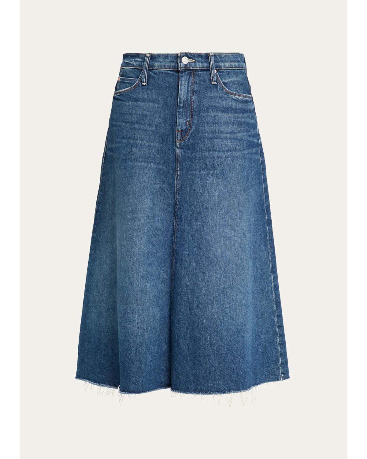 The Circle Frayed Denim Midi
