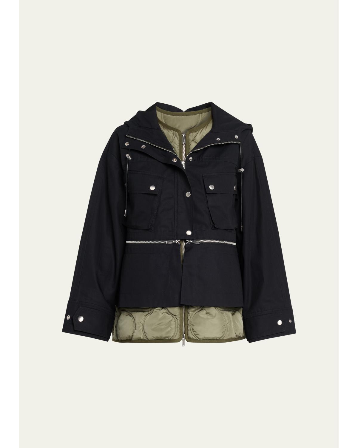 Convertible Utility Vest Parka Jacket