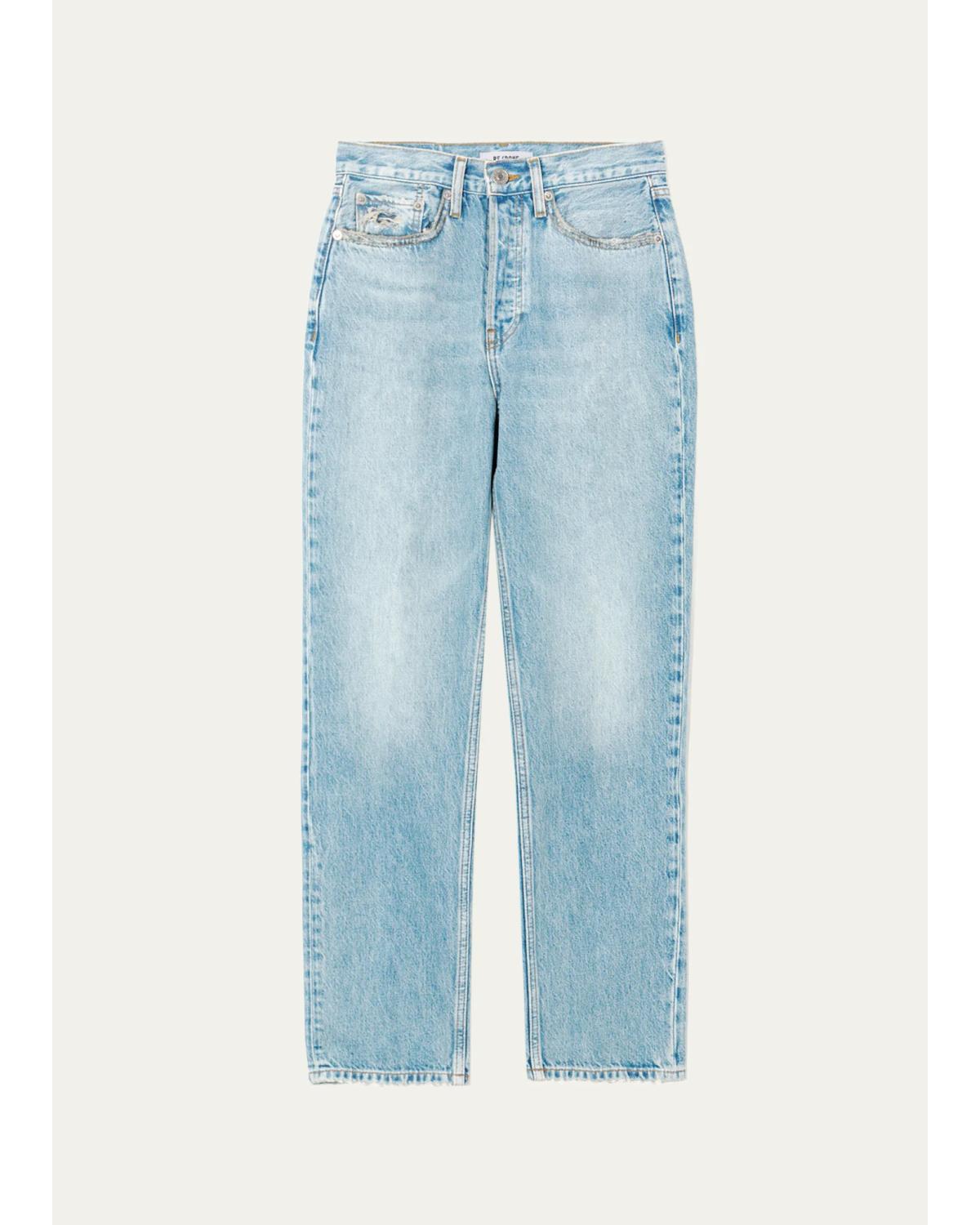 Pipe Straight-Leg Ankle Jeans