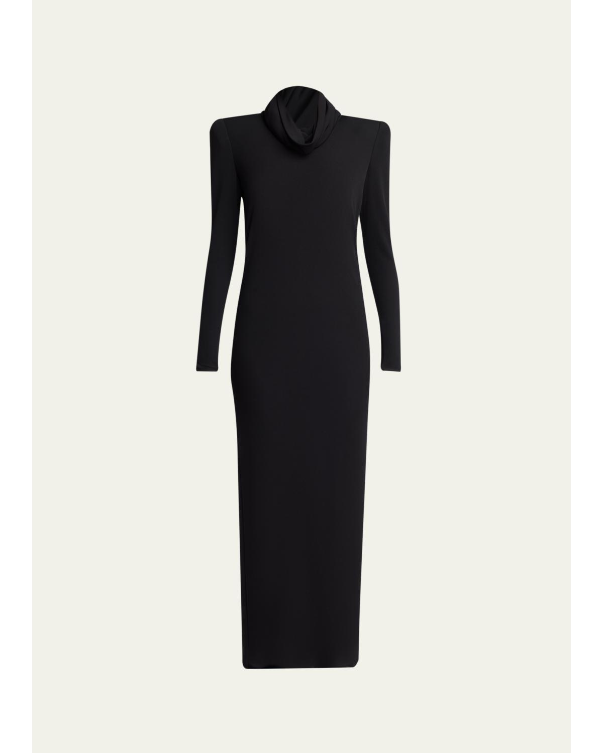 Cowl-Neck Column Maxi Dress