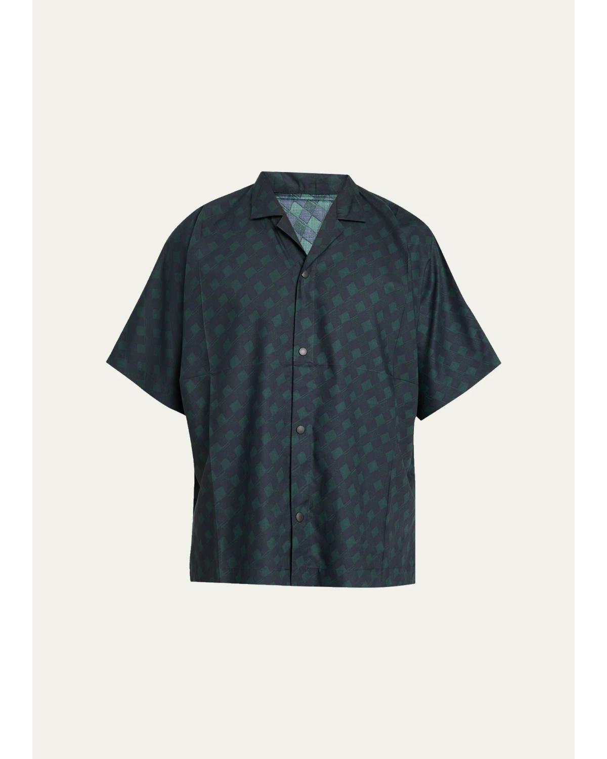 Im Men Men's Check Cotton-blend Camp Shirt In Multi