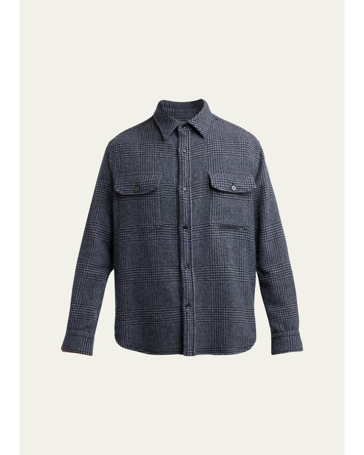 Men'S Vagabond Cashmere Plaid Overshirt