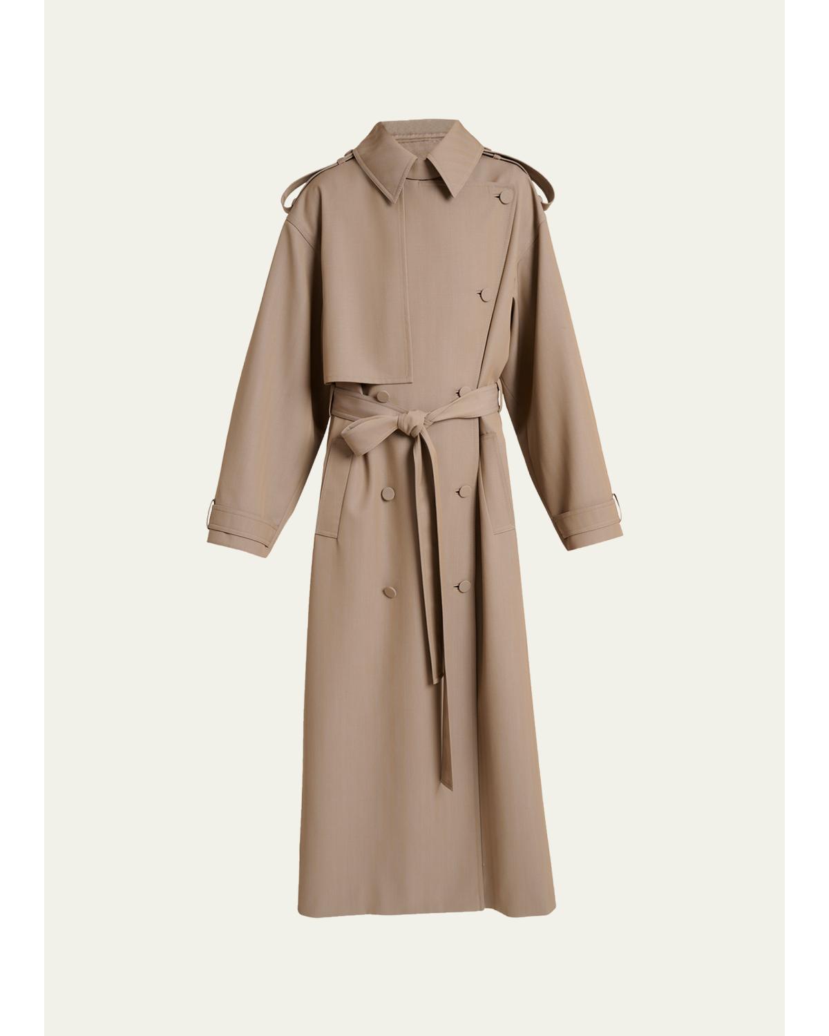 Tellus Belted Long Trench Coat