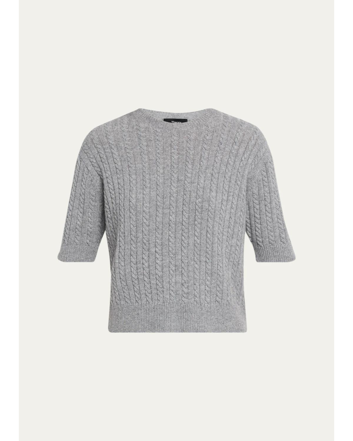 Cashmere Short-Sleeved Crop Sweater
