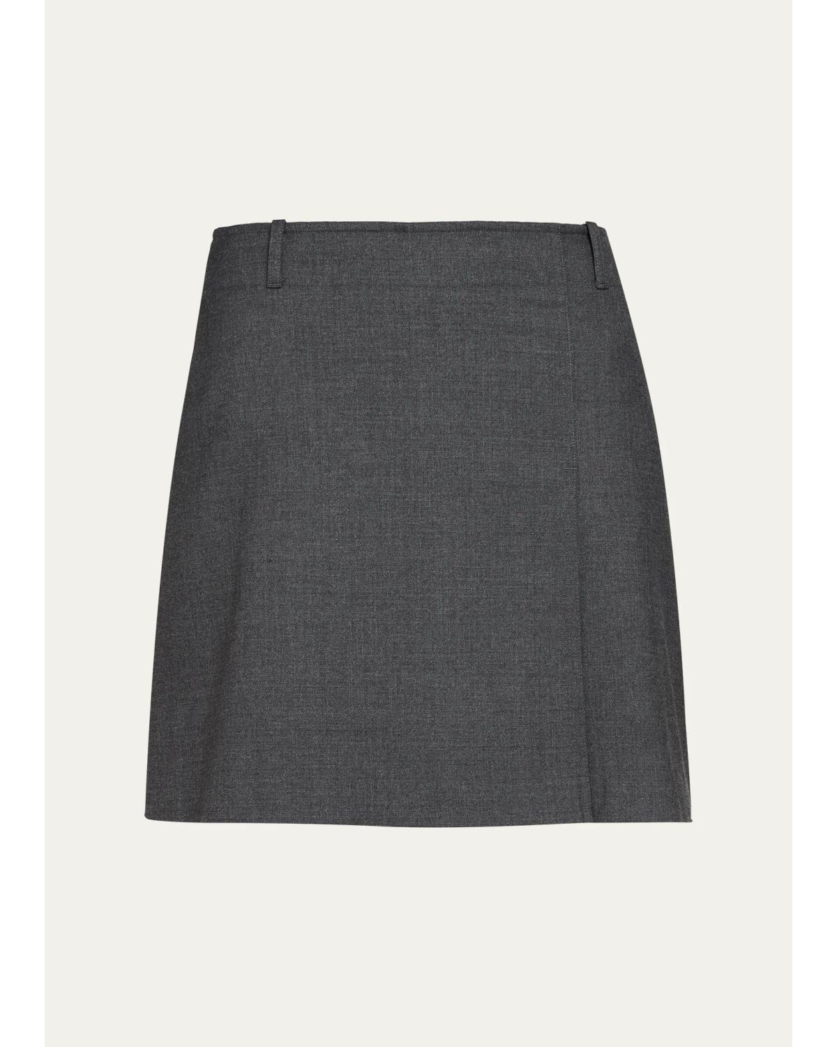 Pleated Wool-Blend Mini
