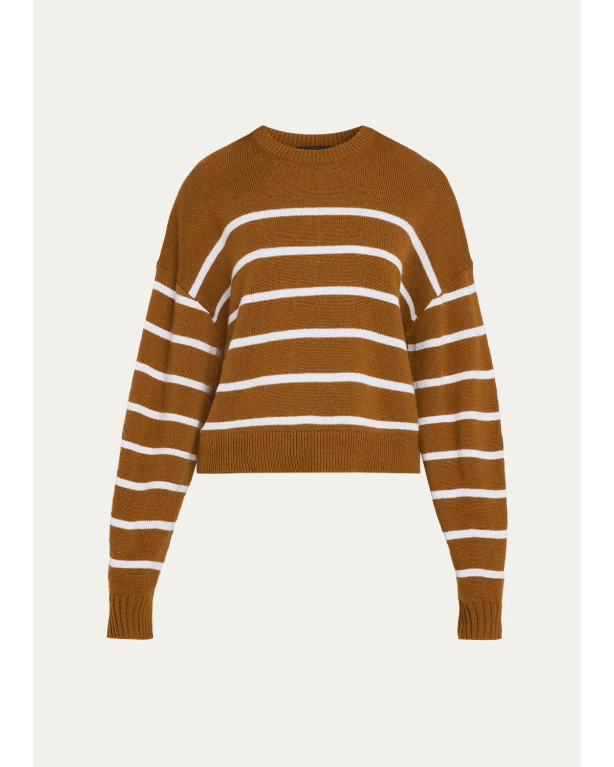 Striped Cashmere Crewneck Sweater