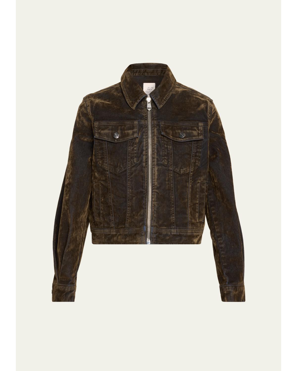 Nicole Flocked Denim Jacket