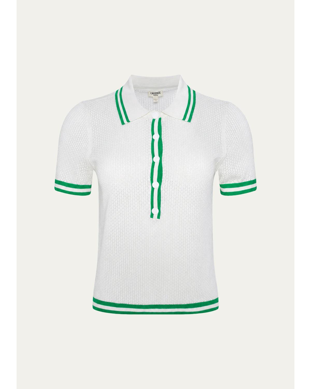 Calvin Striped-Trim Polo