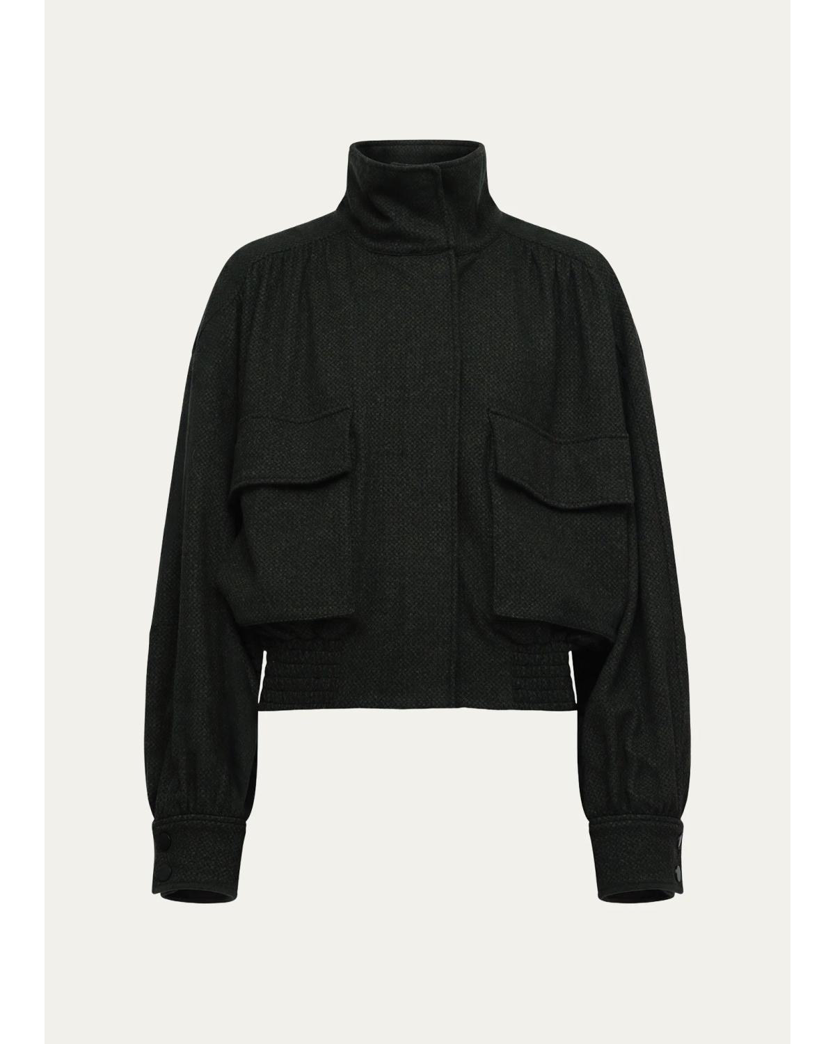 Shay Jacquard Stand-Collar Jacket