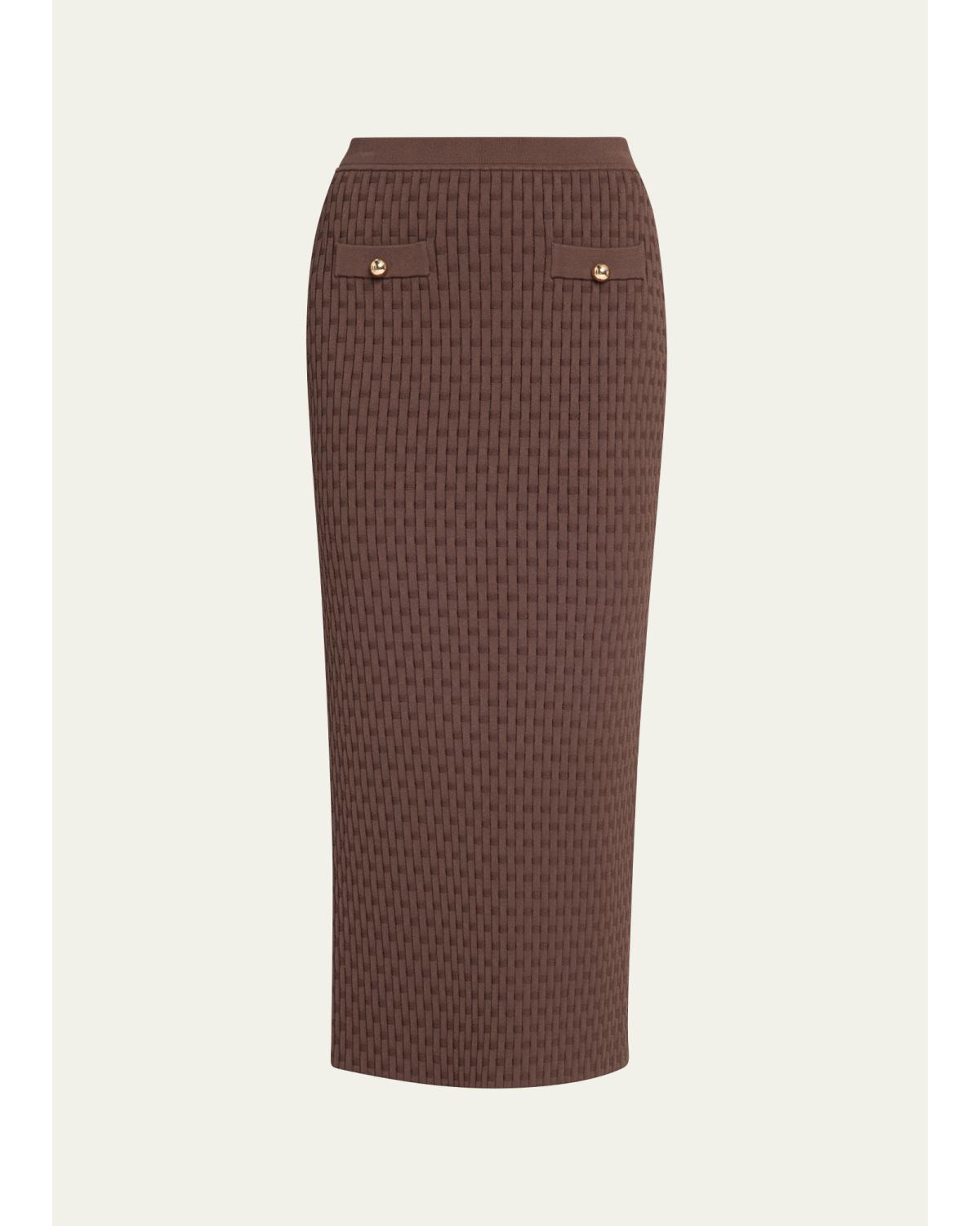 Milla Textured Knit Midi Pencil Skirt