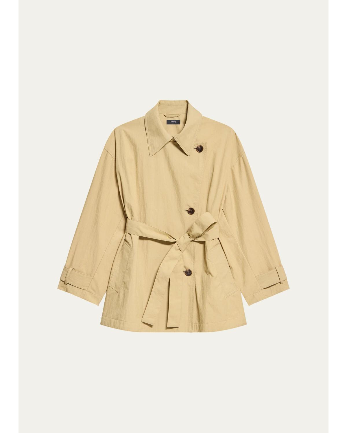 Cropped Double-Breasted Trench Coat