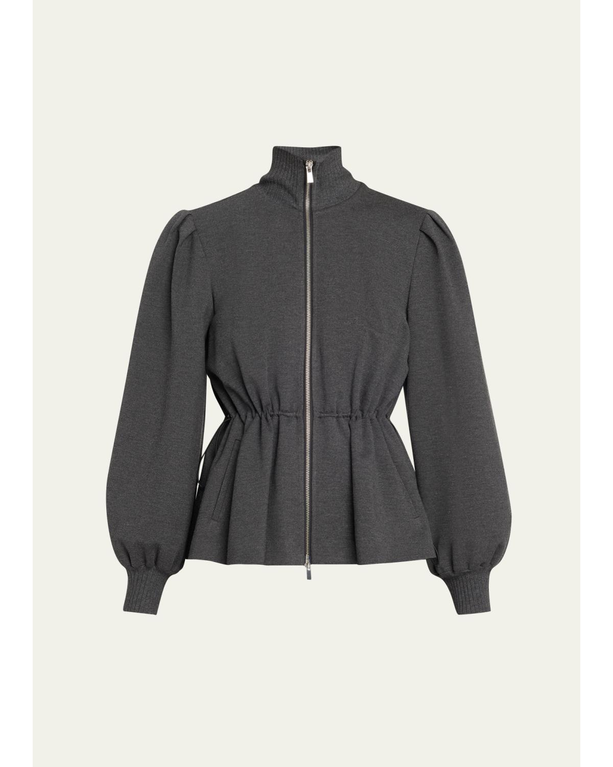 Ida Zip-Front Peplum Jacket