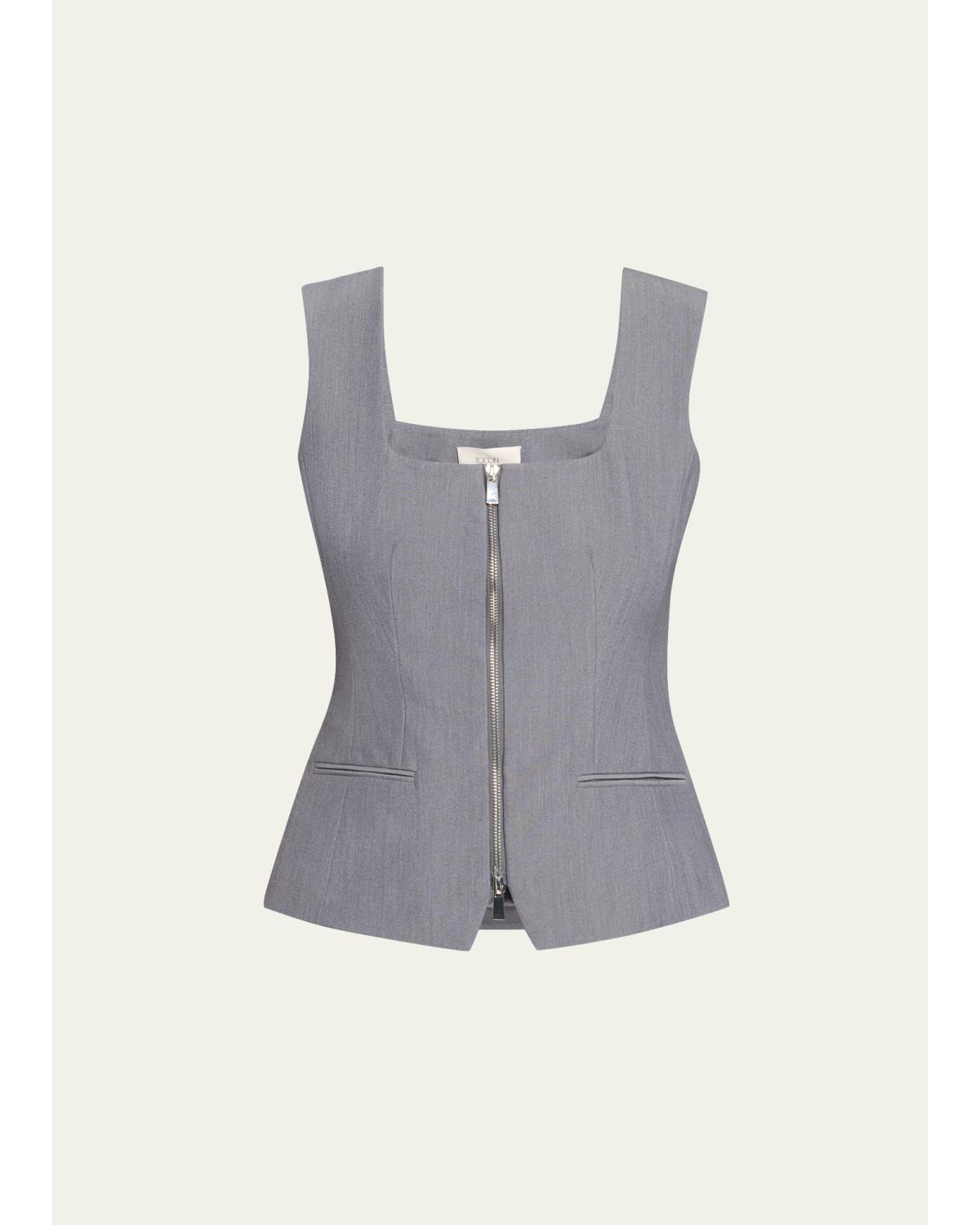 Yara Sleeveless Zip-Front Vest