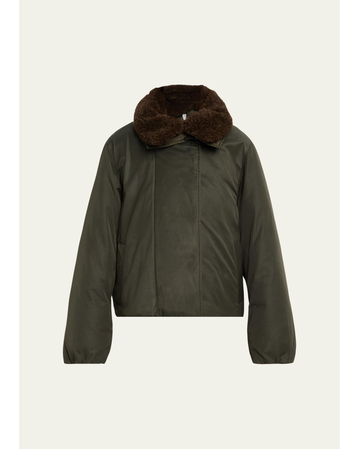 Faux-Fur-Lined Puffer Coat