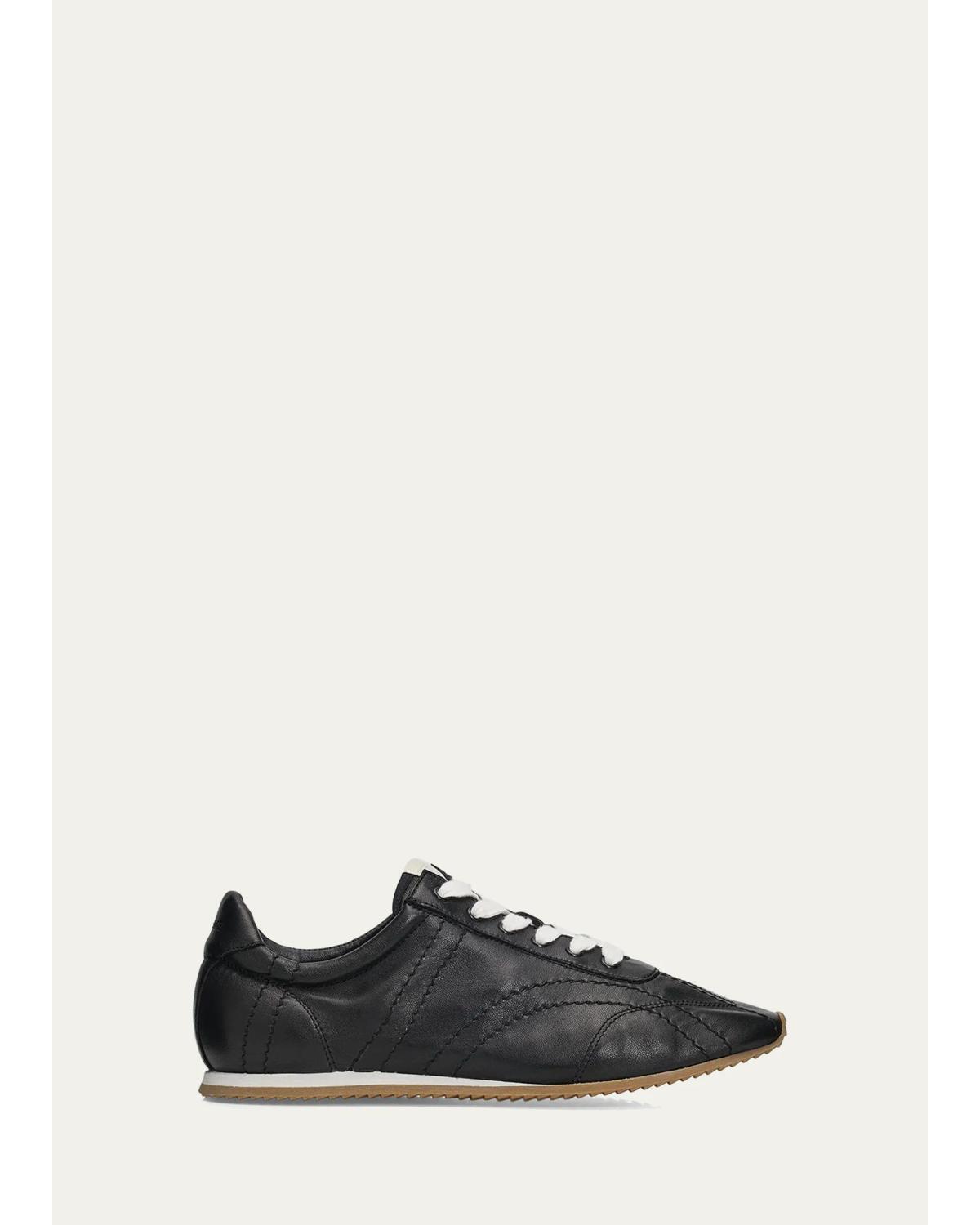 Flex Nappa Leather Low-Top Sneakers