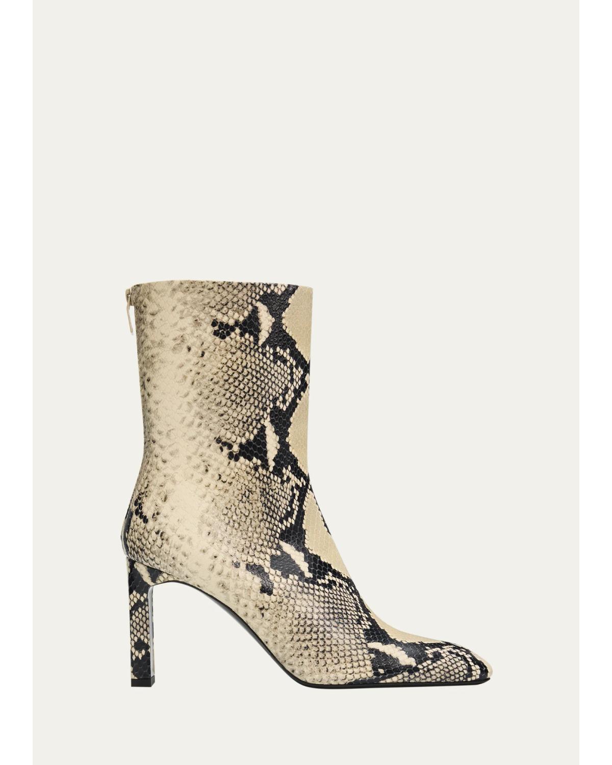 Totême Women's Python-embossed 85mm Leather Boots In Multi