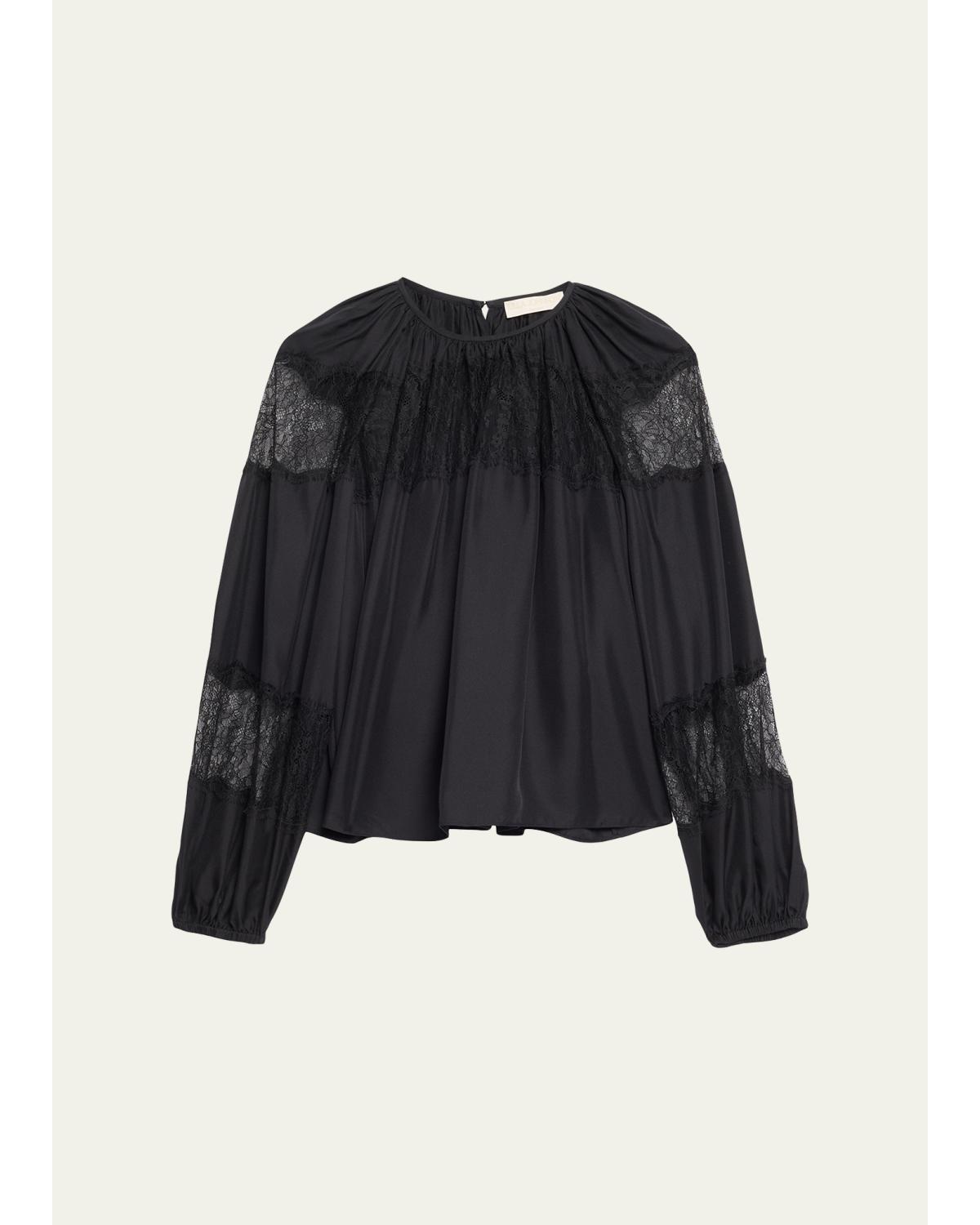 Bess Silk Long-Sleeve Blouse