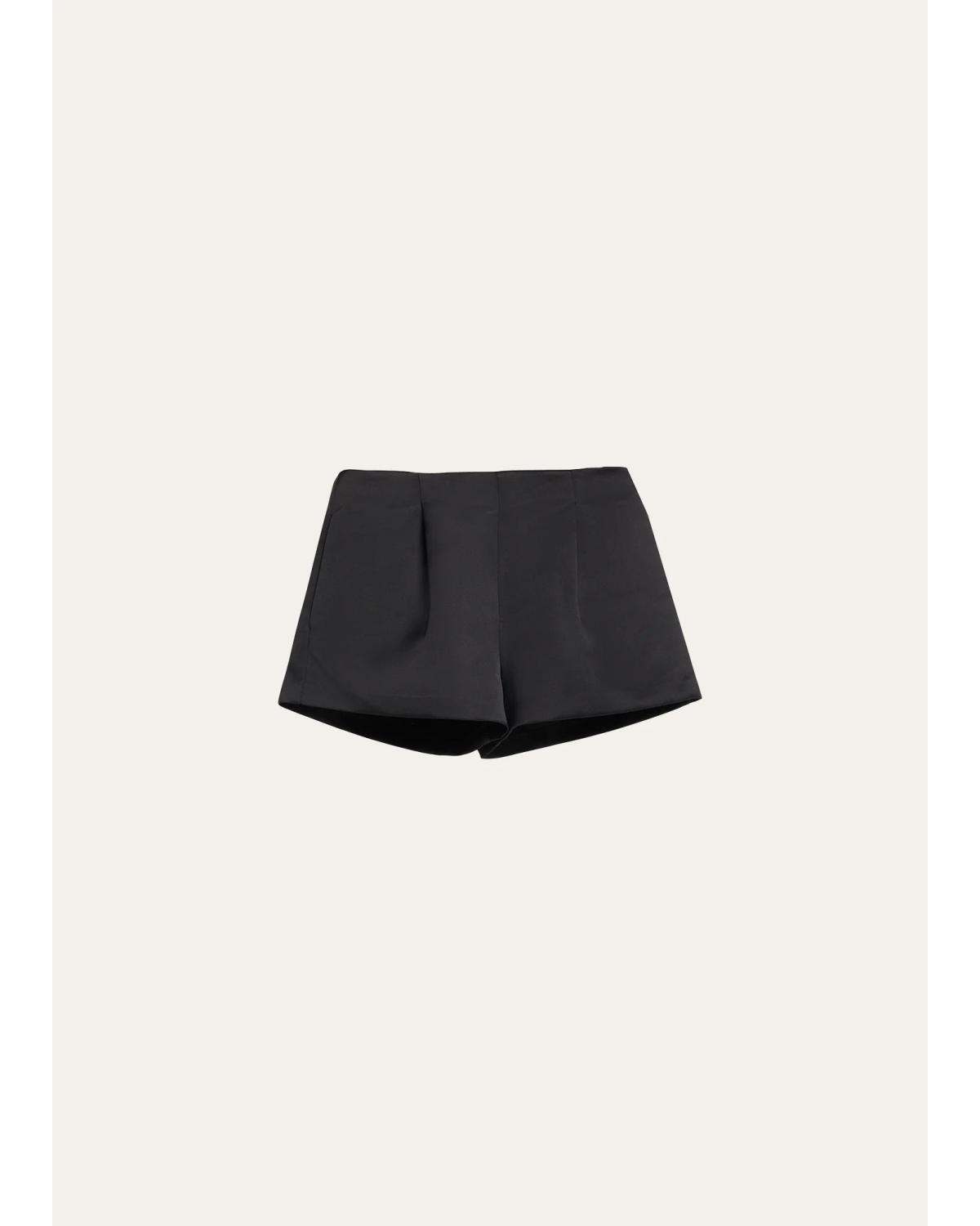 Ulla Johnson Isa High-rise Satin Shorts In Noir