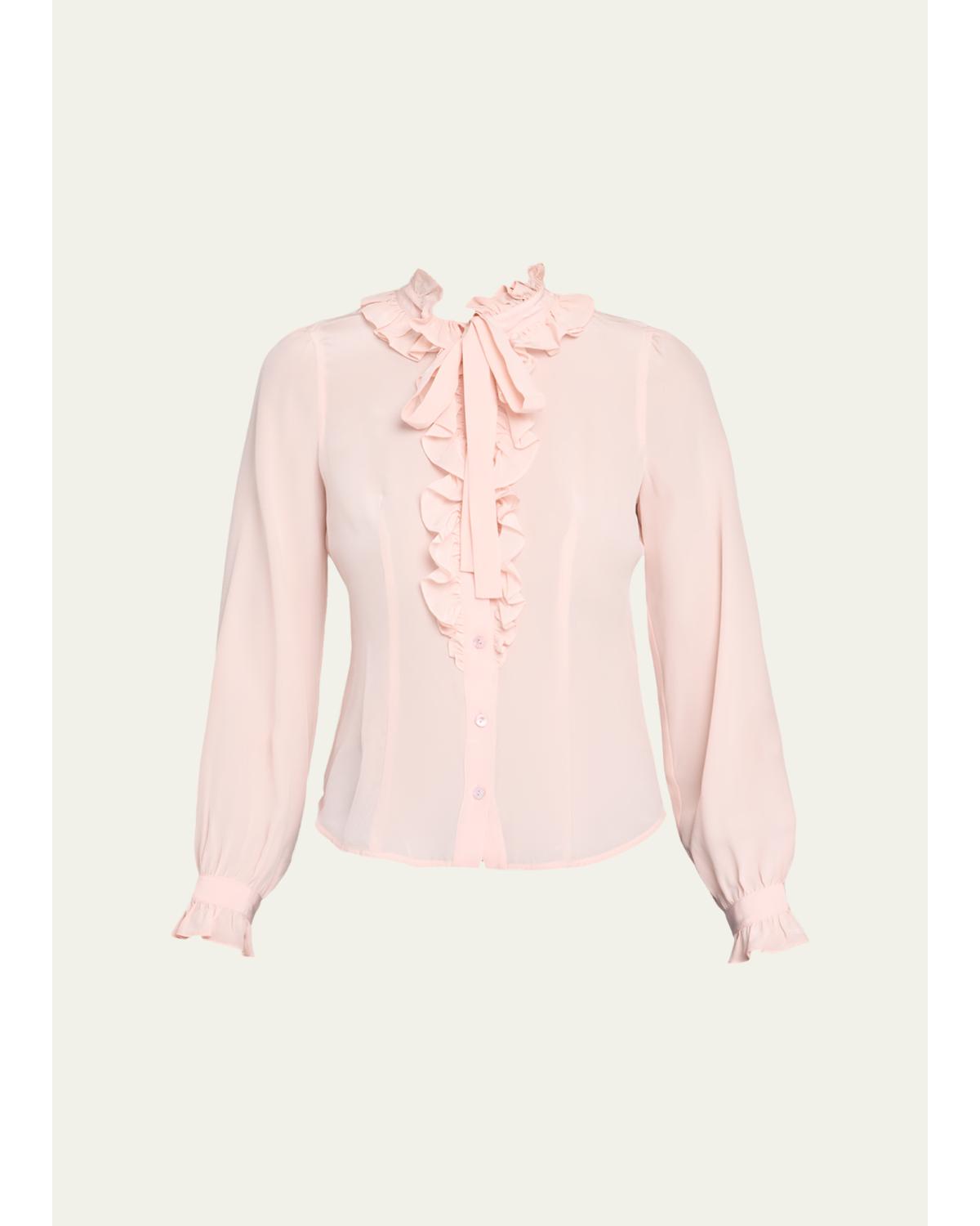 Catroux Silk Button-Front Blouse