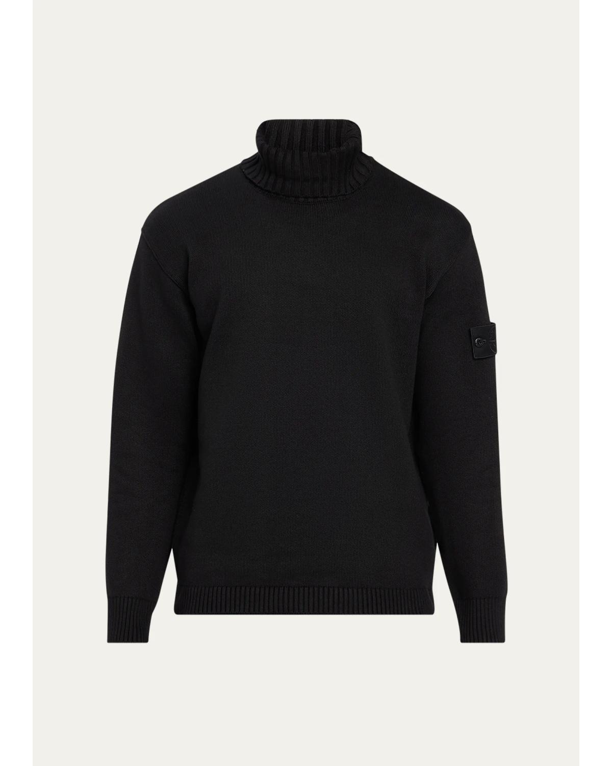 Men'S Cotton Ribbed Turtleneck Sweater