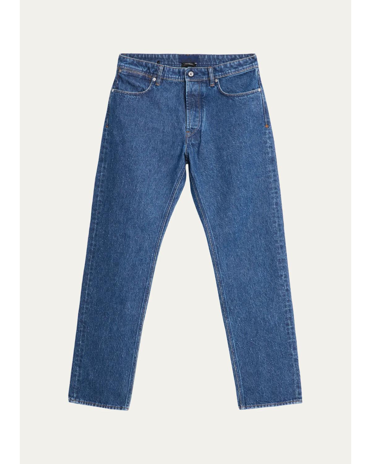 Men'S Medium-Blue Denim Straight-Leg Jeans