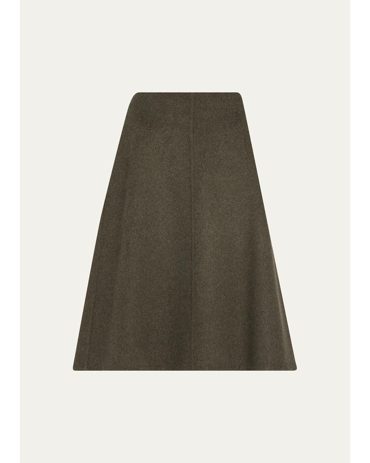 Splittable Wool Knee-Length Skirt
