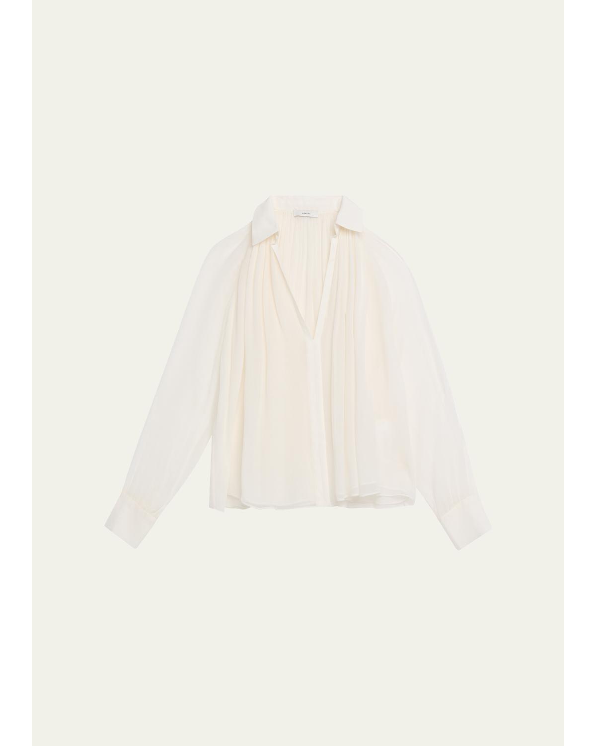 Sheer Gathered Blouse