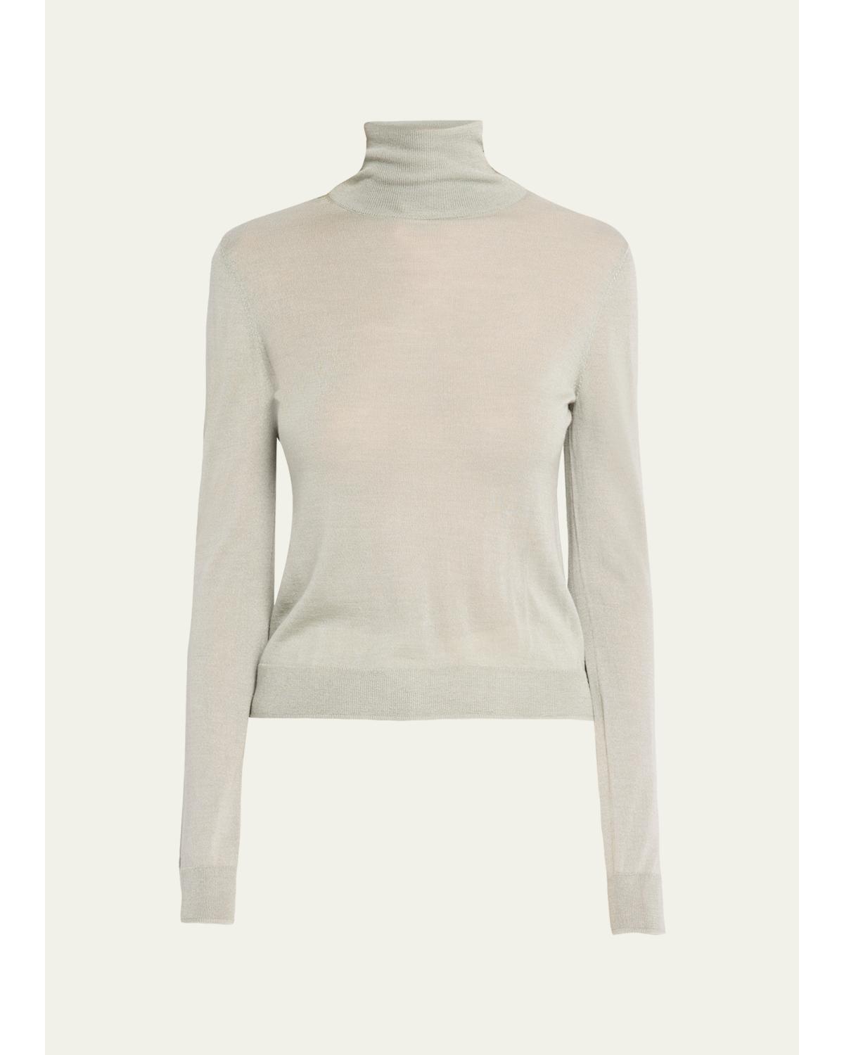 Turtleneck Cashmere-Silk Sweater
