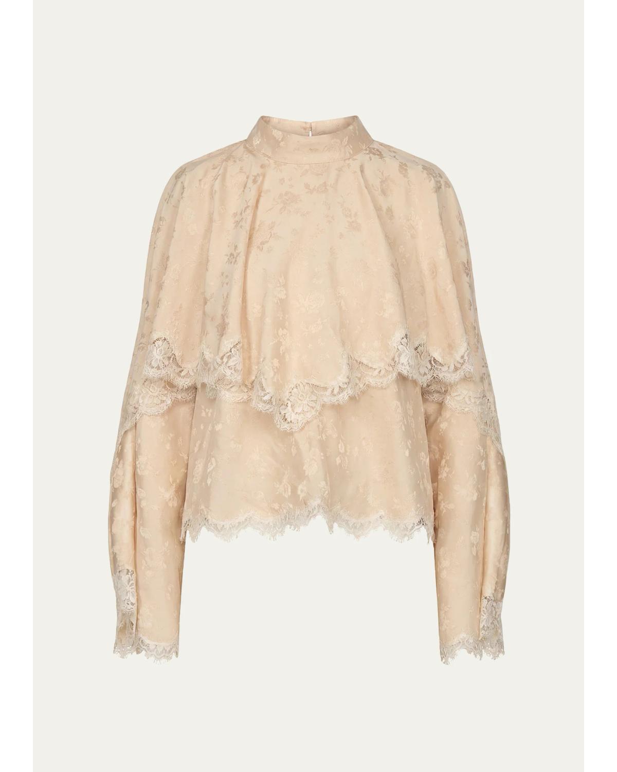 Shay Long-Sleeve Lace Blouse