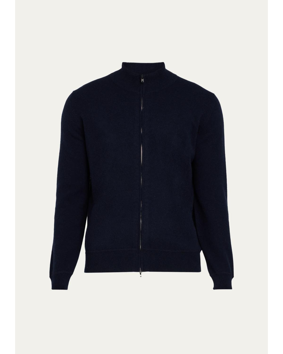 Men'S Cashmere Sport Stitch Full-Zip Bomber Cardigan
