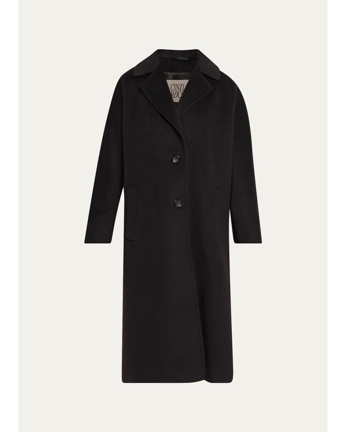 Long Two-Button Notch-Collar Coat