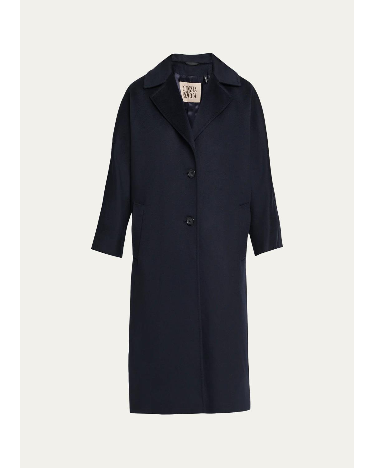 Long Two-Button Notch-Collar Coat