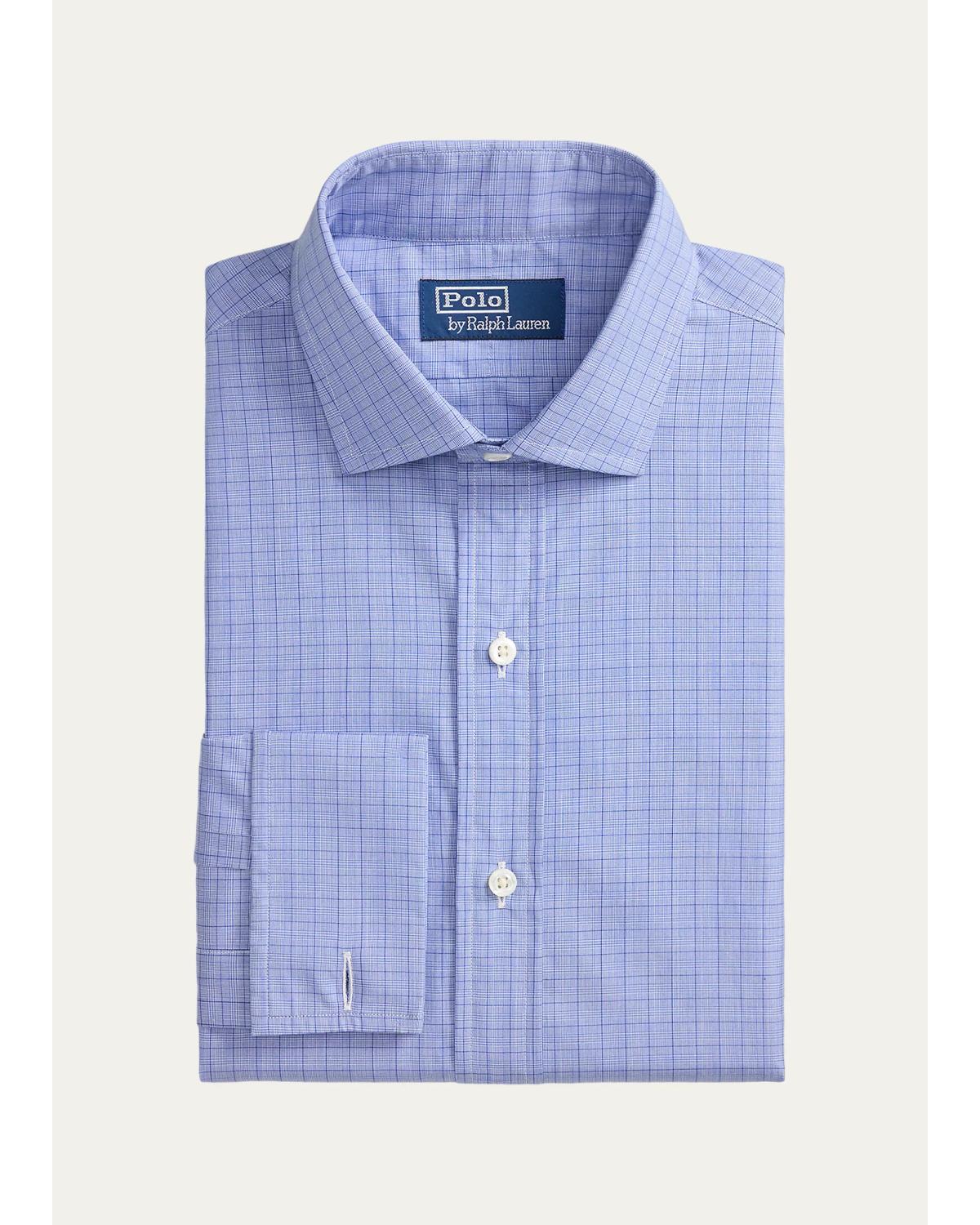 Men'S Custom Fit Plaid French Cuff Shirt