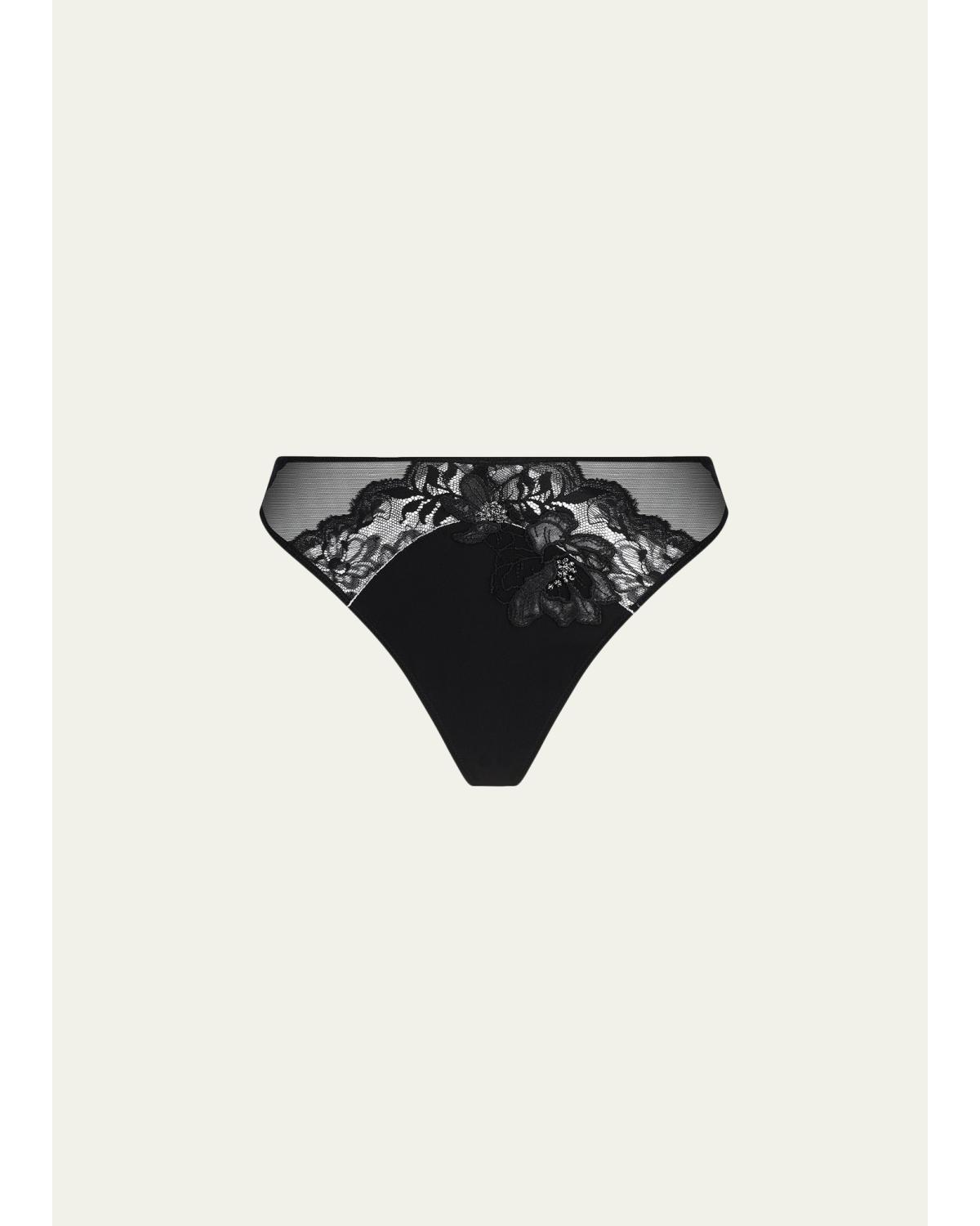 Cuir Sexy Couture Mesh & Lace Thong