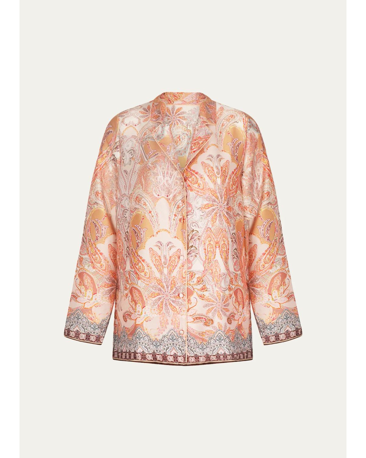 Lise Charmel Paisley-print Pajama Jacket In Charme Peche