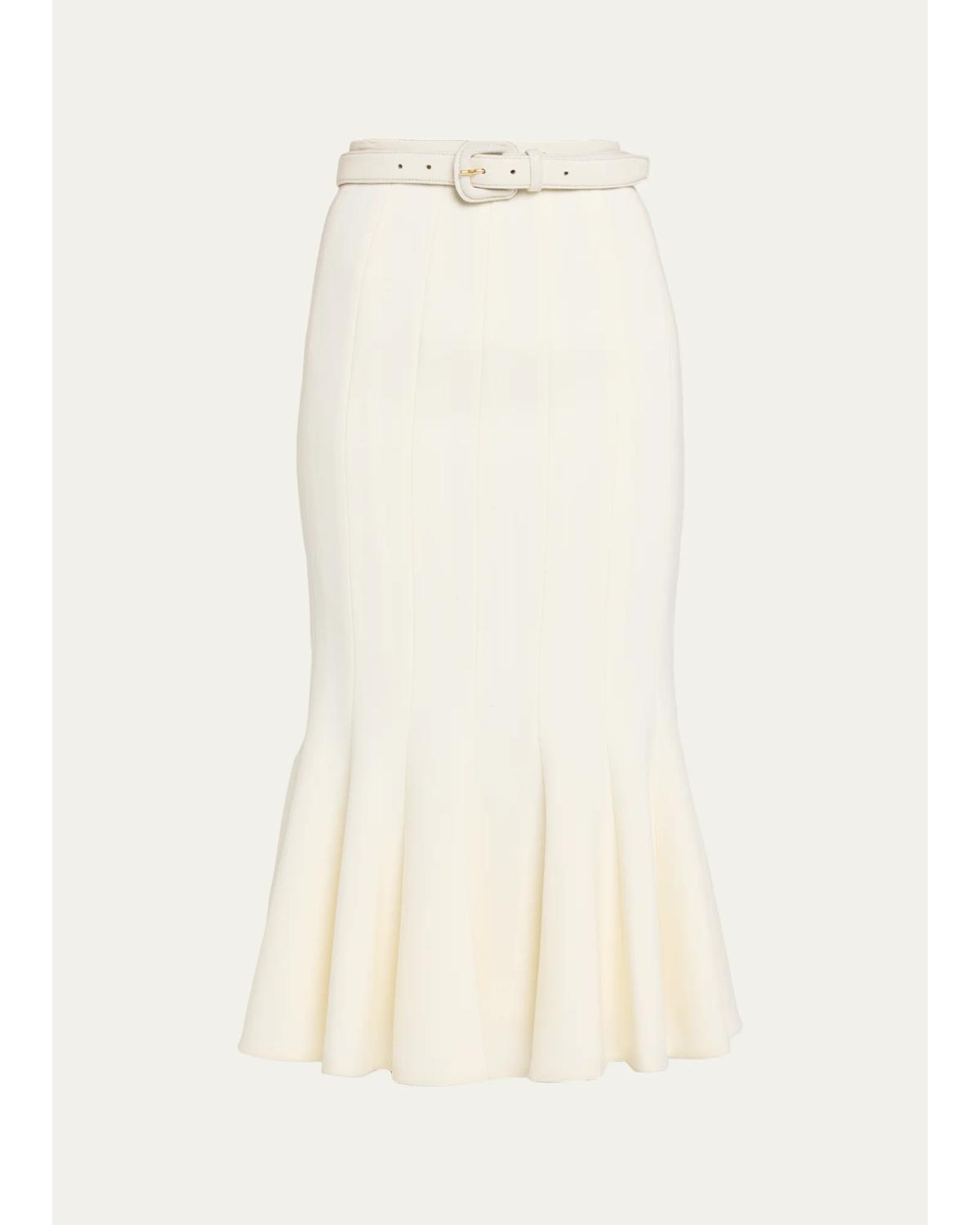 Stretch Crepe Midi Tulip Skirt