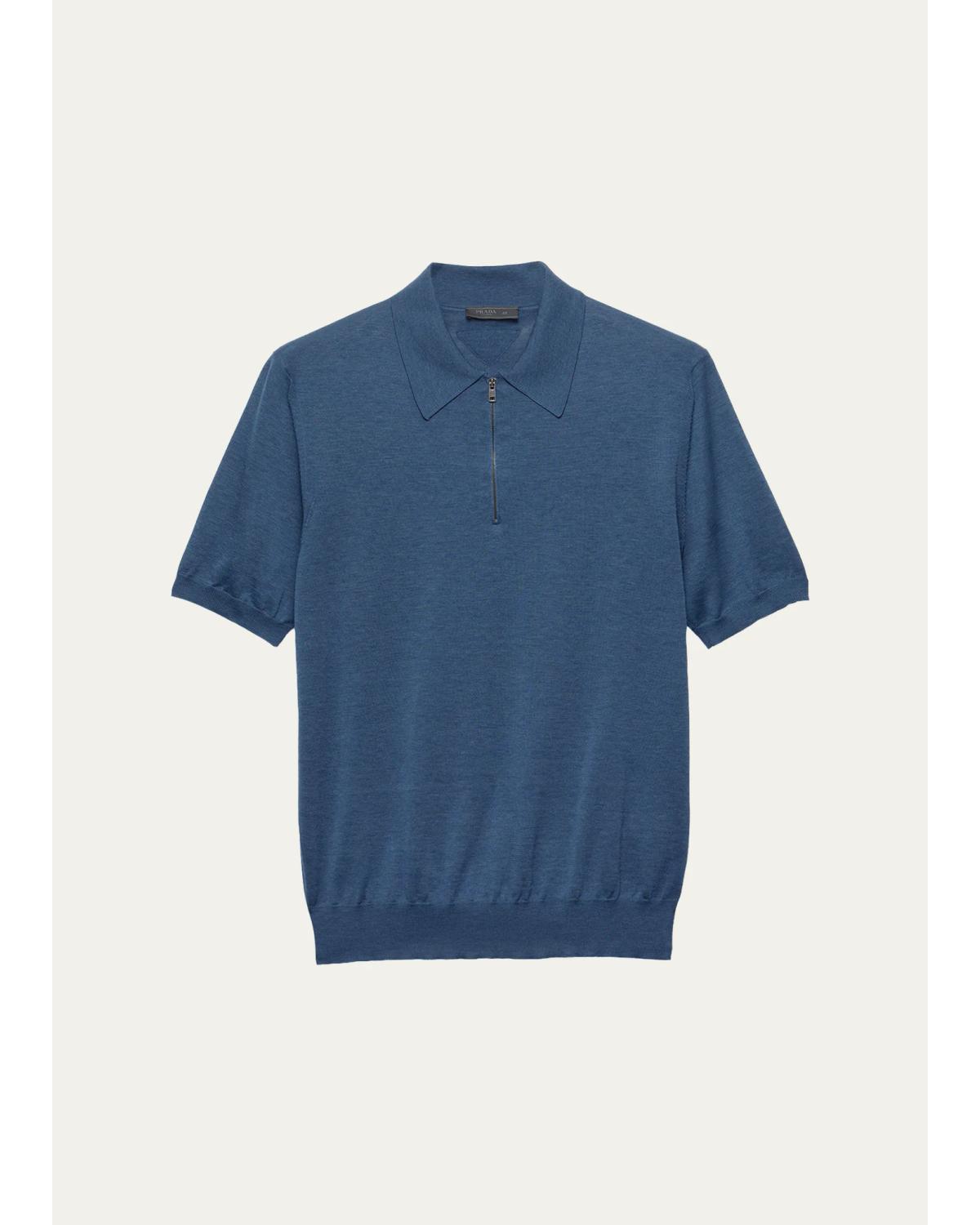 Men'S Silk And Cotton Polo Shirt