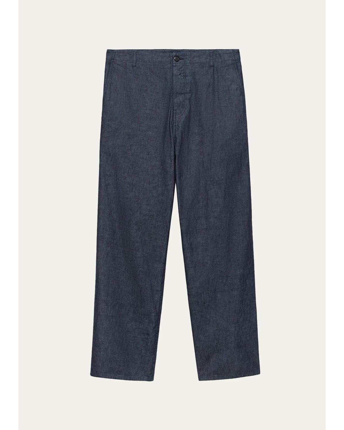 Men'S Washed Chambray Pants