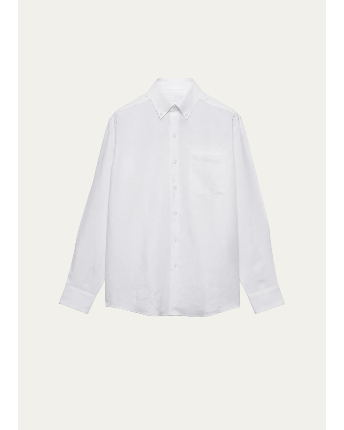 Men'S Linen Button-Front Shirt