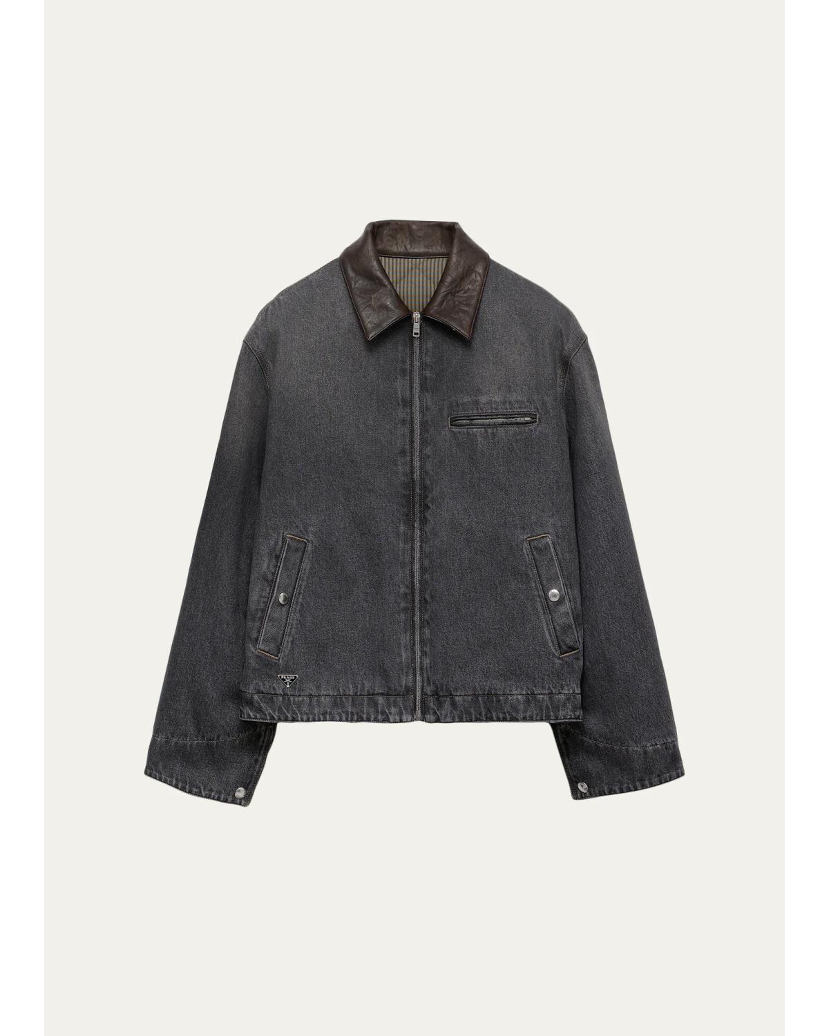 Men'S Denim Blouson Jacket