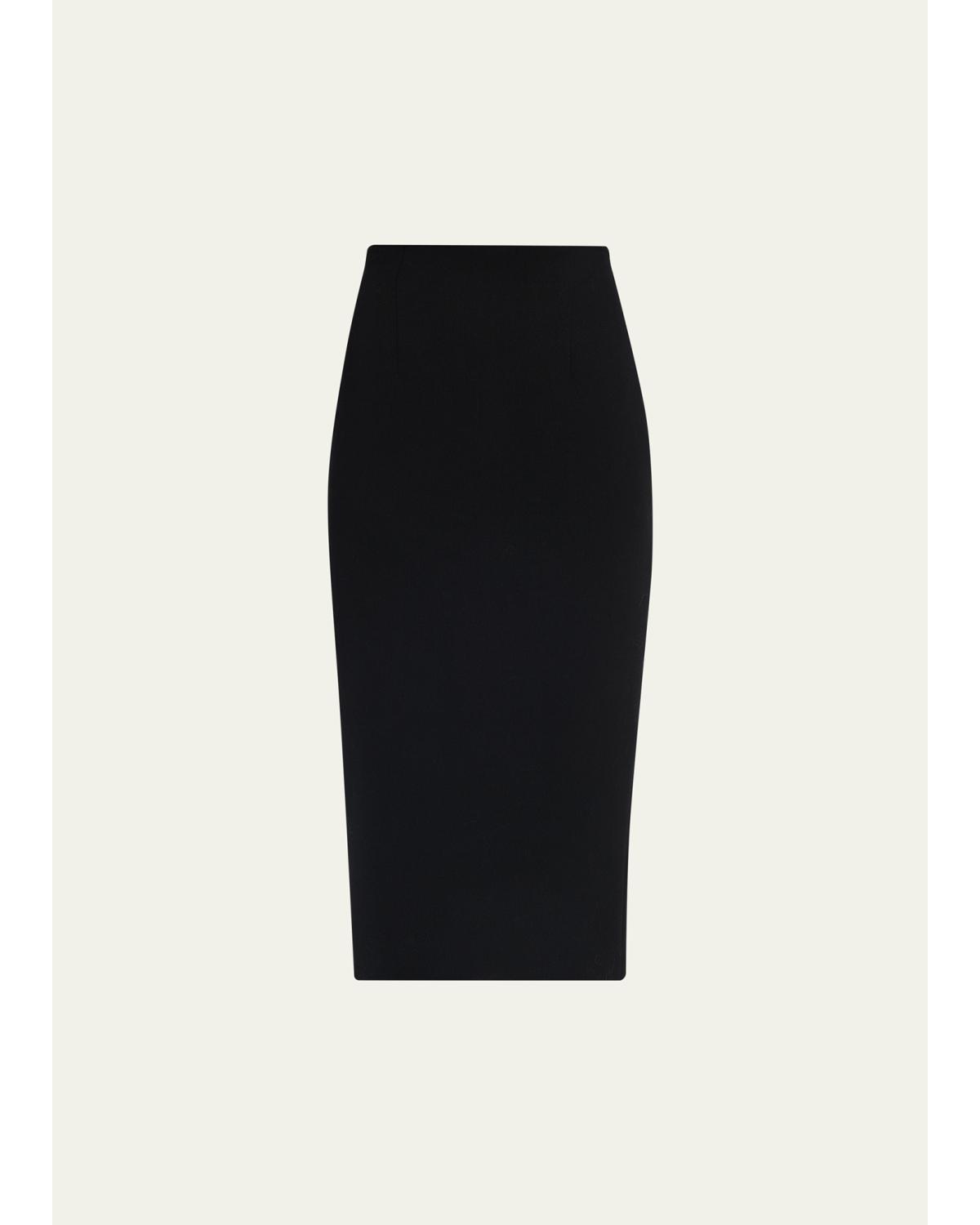 Sergio Hudson Tailored Wool Midi Pencil Skirt In Black