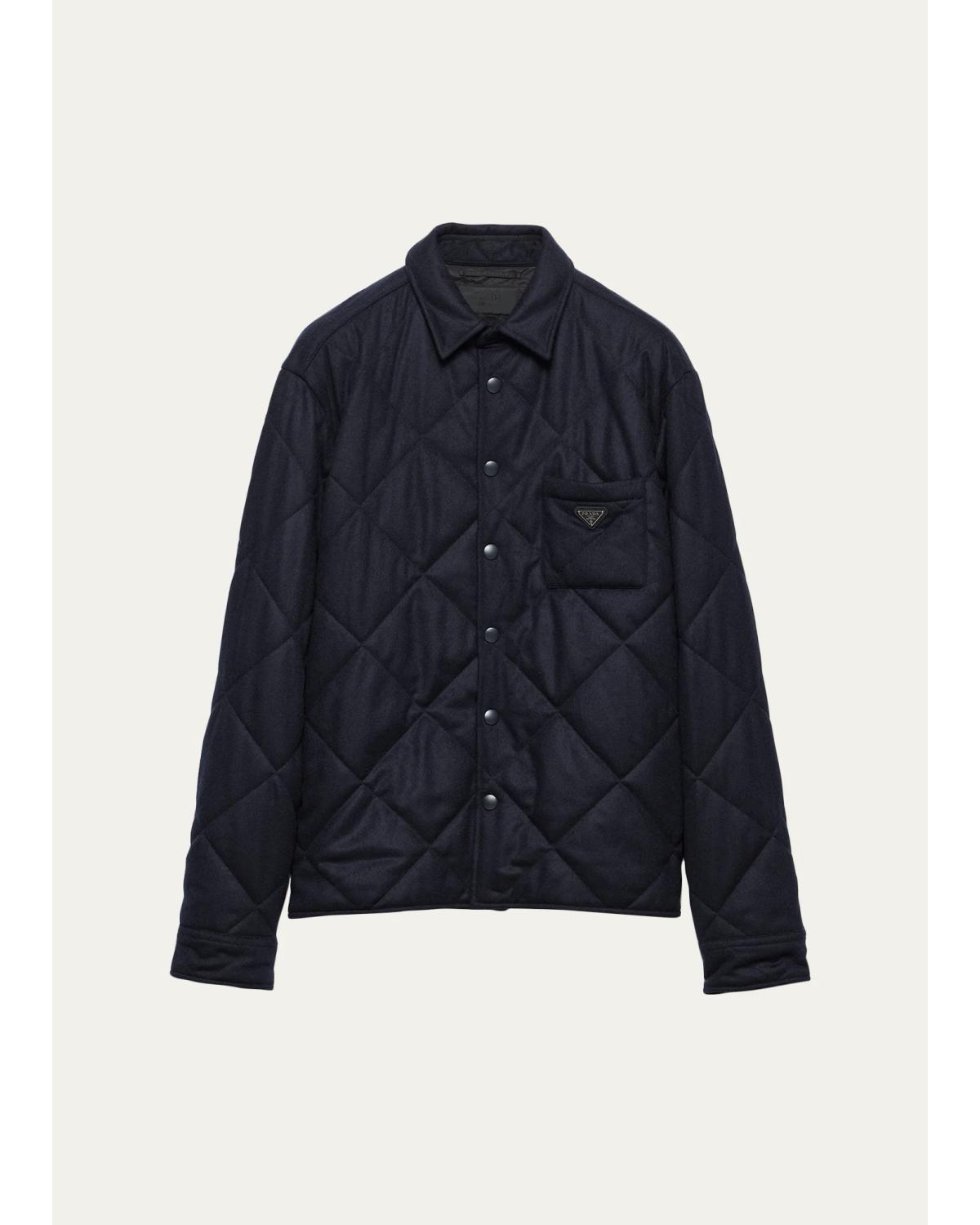 Men'S Padded Cashmere Overshirt