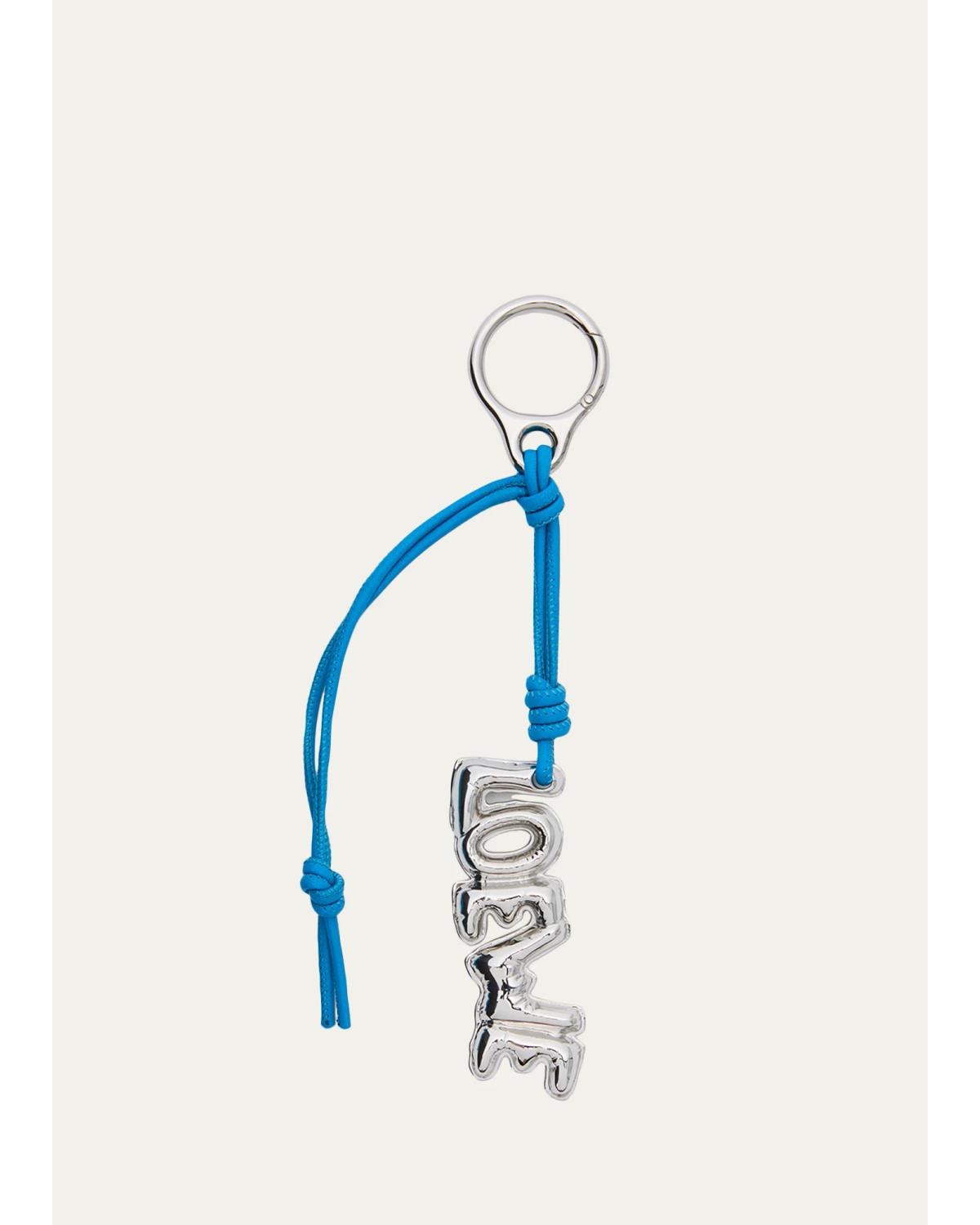 Loewe Balloon Logo Bag Charm In Silver