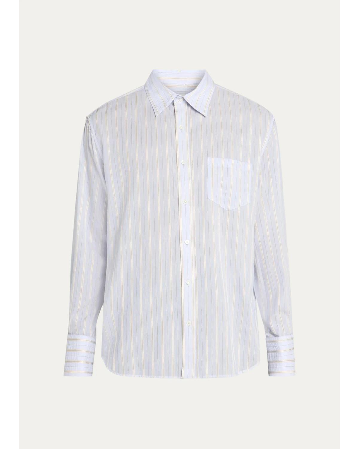 Men'S Pinstripe Everything Is Now Button-Front Shirt
