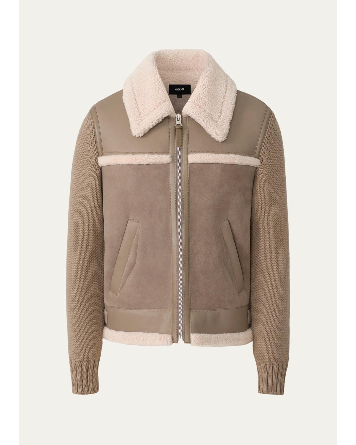 Men'S Mackage Torrian Suede Shearling Jacket