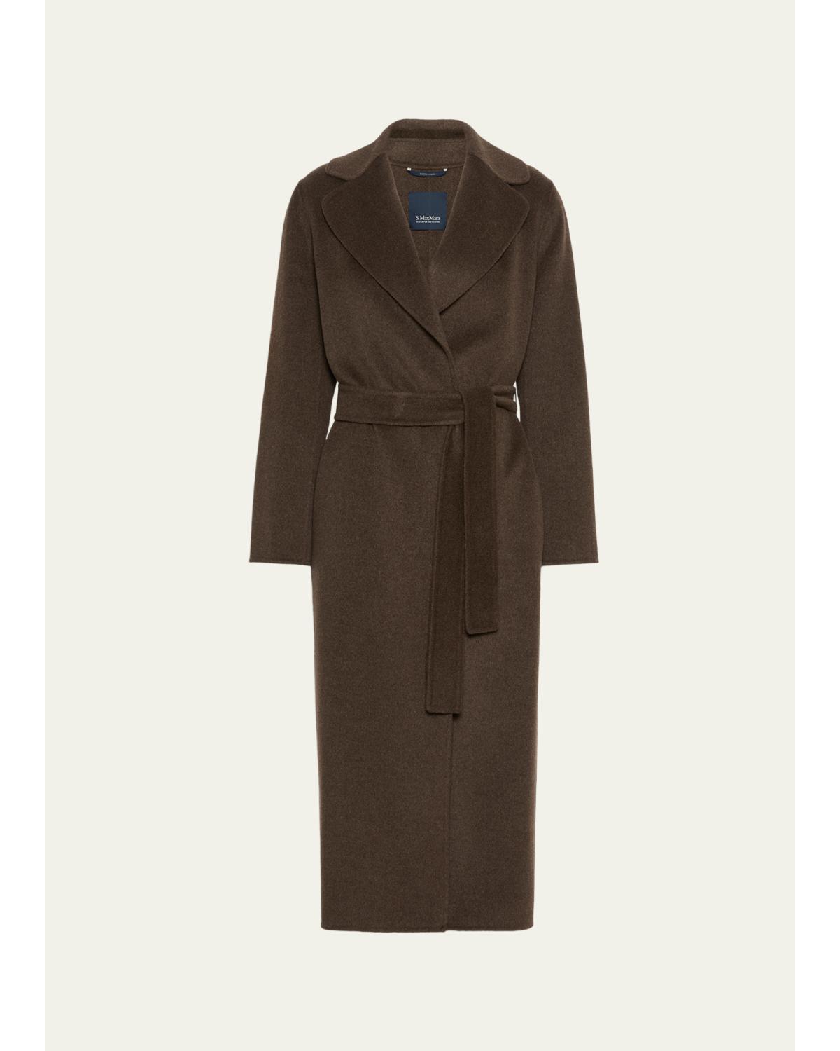 Brushed Wool Belted Wrap Coat